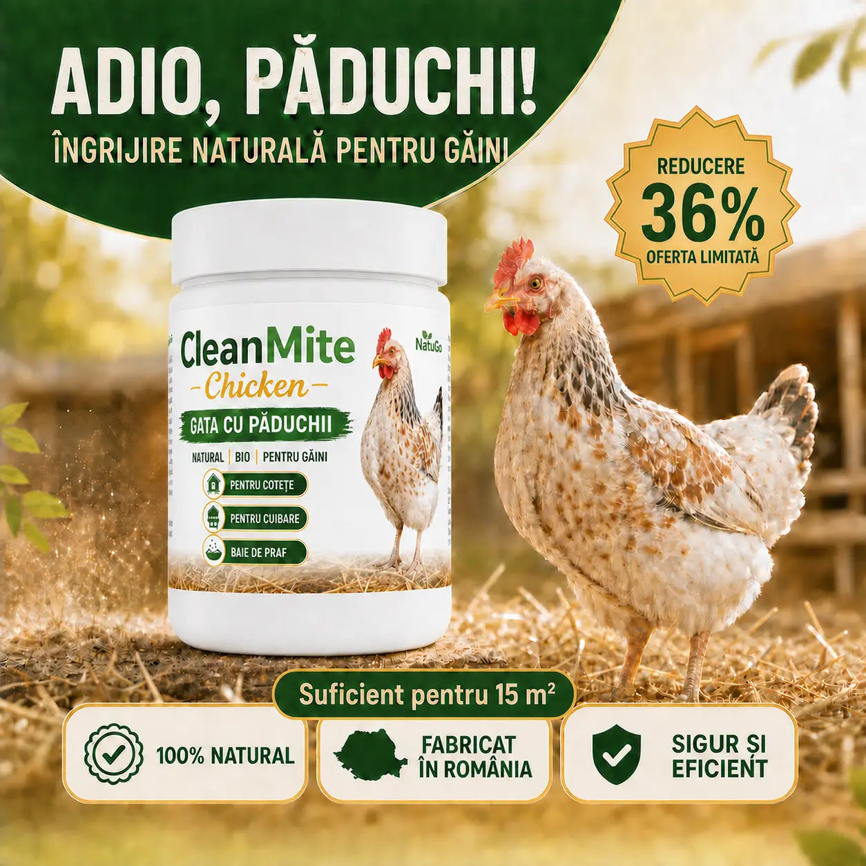 Tratament 100% natural pentru păduchii de găina